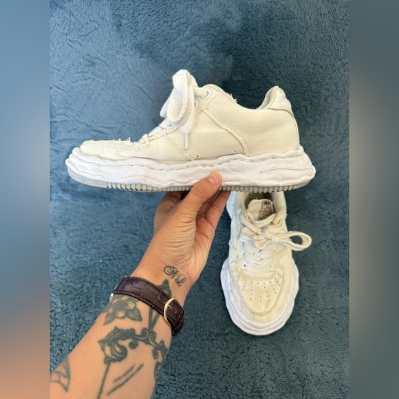 Men’s MMY Mihara Yasuhiro Wayne White Low Top Sneakers Size 38 Designer - Picture 4 of 13